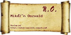 Mikán Oszvald névjegykártya